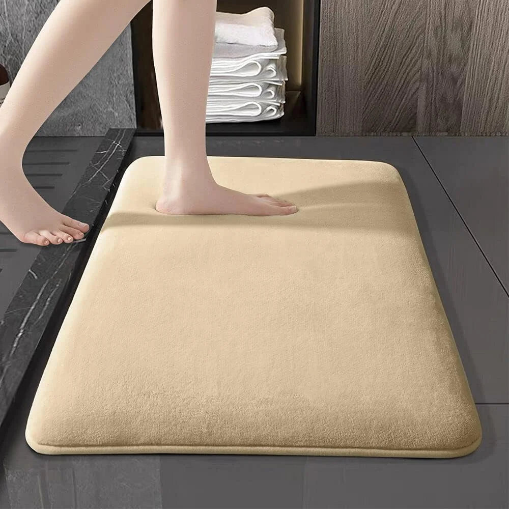 Super Absorbent Anti-Slip Coral Velvet Bath Mat Door Mat Floor Rug - Super Absorbent & Slip Resistant for Bathroom