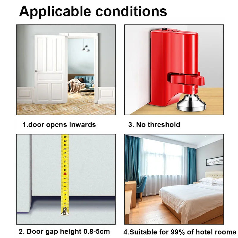 Portable Door Lock and Security Device for Travel Accommodation and Self-Defense