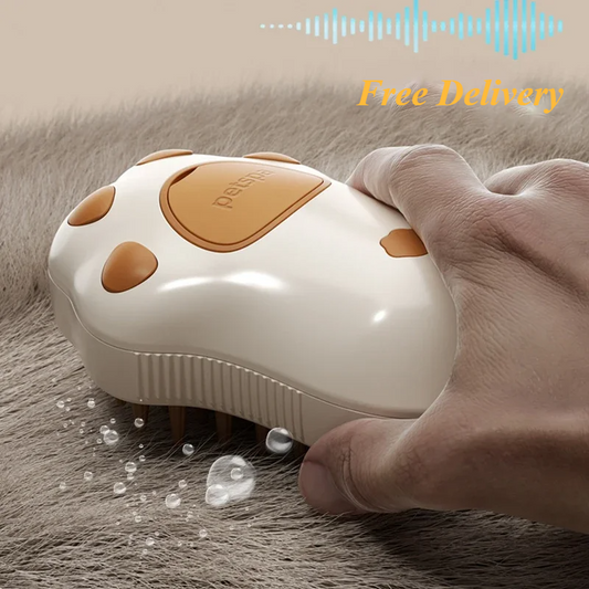 3-in-1 Electric Pet Grooming Brush with Steam and Spray for Dogs and Cats - Massage Comb for Loose Hair Removal
