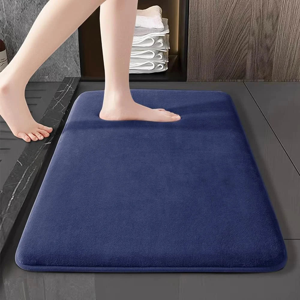 Super Absorbent Anti-Slip Coral Velvet Bath Mat Door Mat Floor Rug - Super Absorbent & Slip Resistant for Bathroom