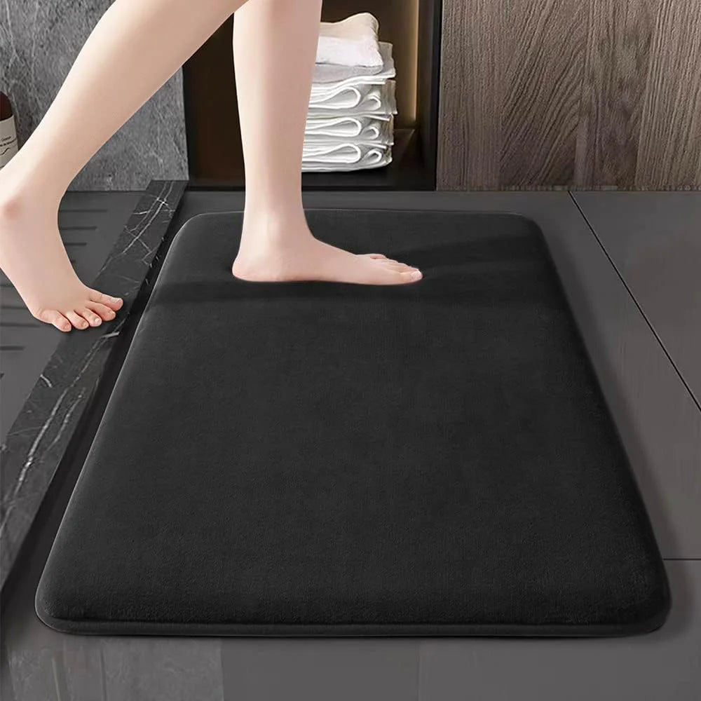 Super Absorbent Anti-Slip Coral Velvet Bath Mat Door Mat Floor Rug - Super Absorbent & Slip Resistant for Bathroom