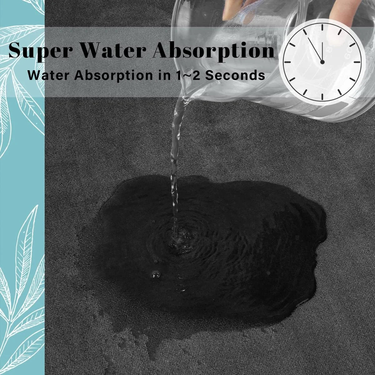 Super Absorbent Anti-Slip Coral Velvet Bath Mat Door Mat Floor Rug - Super Absorbent & Slip Resistant for Bathroom