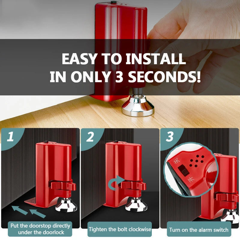 Portable Door Lock and Security Device for Travel Accommodation and Self-Defense